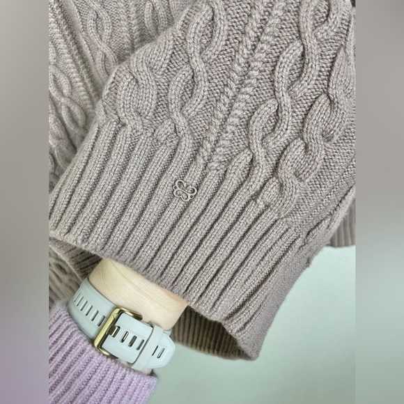 Sunday Best Women's Medium Peggy Sweater Cable Knit Oversized Deep Taupe Neutral - Picture 12 of 16